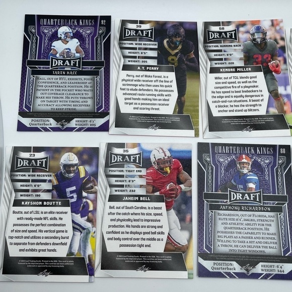 NFL FOOTBALL DRAFT CARDS- 10 Cards - Picture 7 of 8